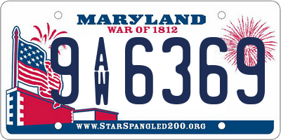 MD license plate 9AW6369