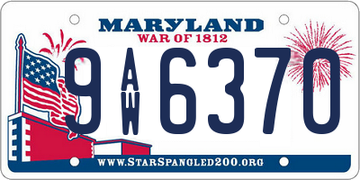 MD license plate 9AW6370