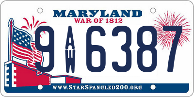 MD license plate 9AW6387