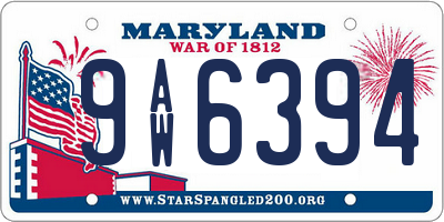 MD license plate 9AW6394