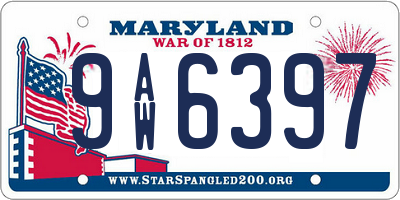 MD license plate 9AW6397