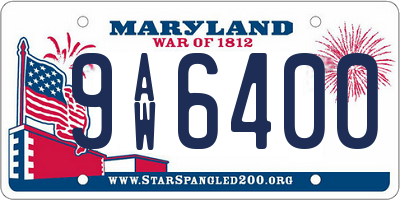 MD license plate 9AW6400