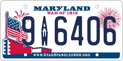 MD license plate 9AW6406