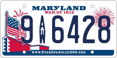 MD license plate 9AW6428