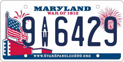 MD license plate 9AW6429