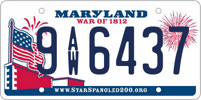 MD license plate 9AW6437