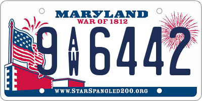 MD license plate 9AW6442