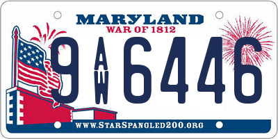 MD license plate 9AW6446