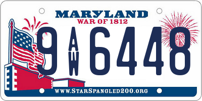 MD license plate 9AW6448