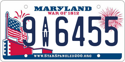 MD license plate 9AW6455