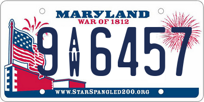 MD license plate 9AW6457