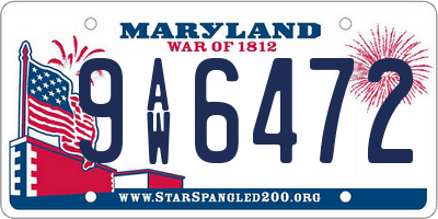 MD license plate 9AW6472