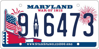 MD license plate 9AW6473