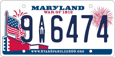 MD license plate 9AW6474