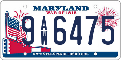 MD license plate 9AW6475