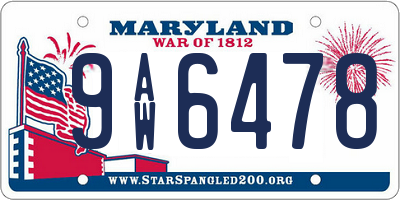 MD license plate 9AW6478