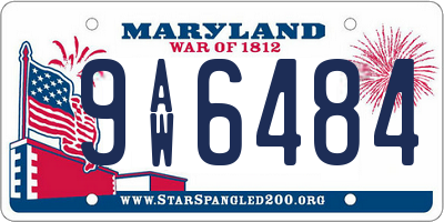 MD license plate 9AW6484