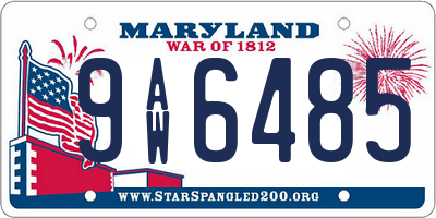 MD license plate 9AW6485