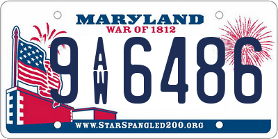 MD license plate 9AW6486