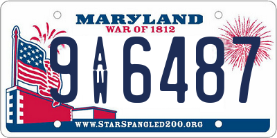 MD license plate 9AW6487