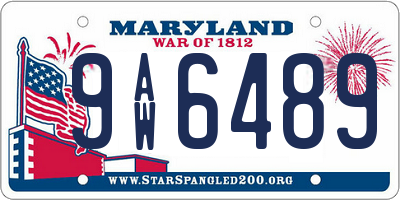 MD license plate 9AW6489