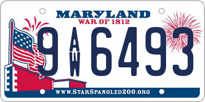 MD license plate 9AW6493