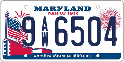 MD license plate 9AW6504