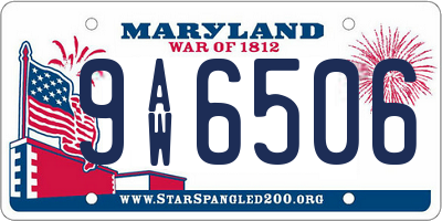 MD license plate 9AW6506