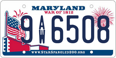 MD license plate 9AW6508