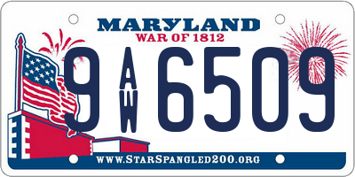 MD license plate 9AW6509