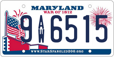 MD license plate 9AW6515