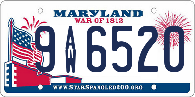 MD license plate 9AW6520