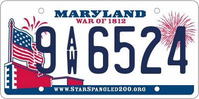 MD license plate 9AW6524