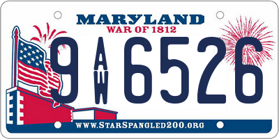 MD license plate 9AW6526