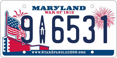 MD license plate 9AW6531