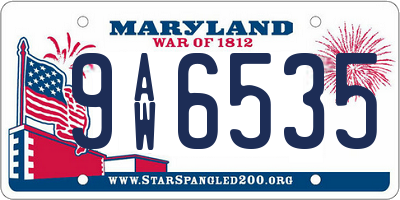 MD license plate 9AW6535