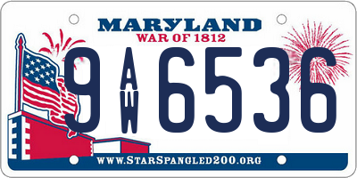 MD license plate 9AW6536
