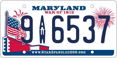MD license plate 9AW6537