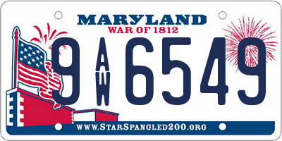 MD license plate 9AW6549