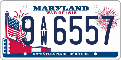 MD license plate 9AW6557