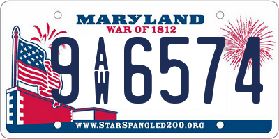 MD license plate 9AW6574