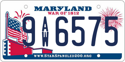 MD license plate 9AW6575