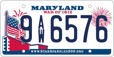 MD license plate 9AW6576
