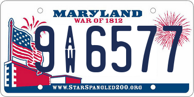 MD license plate 9AW6577