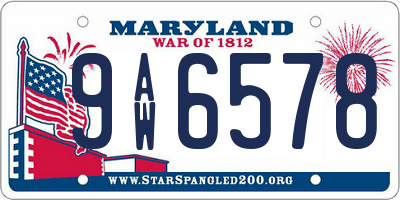MD license plate 9AW6578