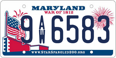 MD license plate 9AW6583