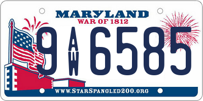 MD license plate 9AW6585