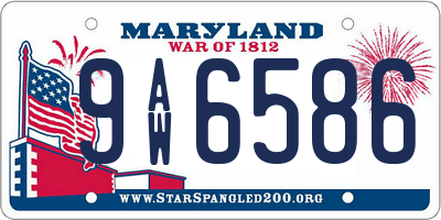 MD license plate 9AW6586