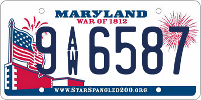 MD license plate 9AW6587
