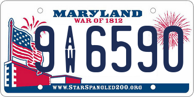 MD license plate 9AW6590